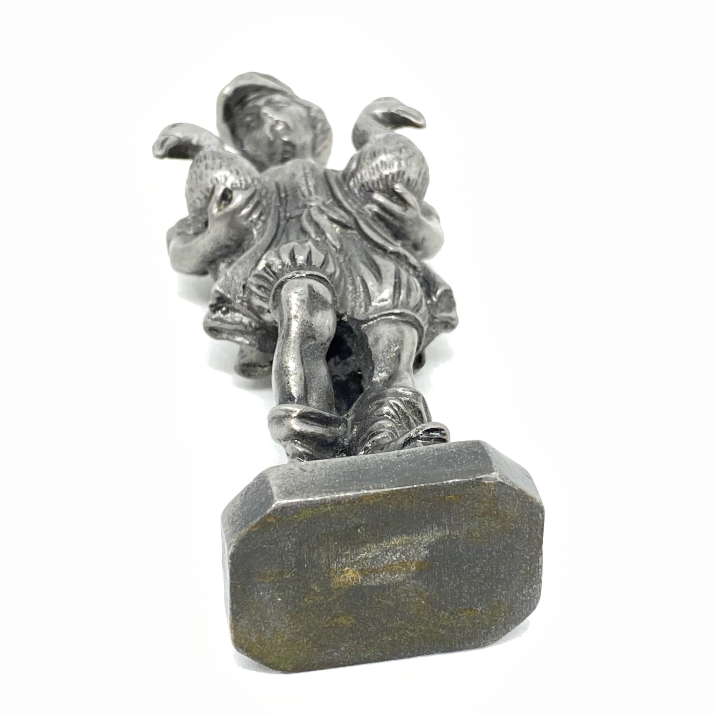 Nuremberg Water Fountain Souvenir Statue Pewter Figure Vintage, Germany In Good Condition For Sale In Nuernberg, DE