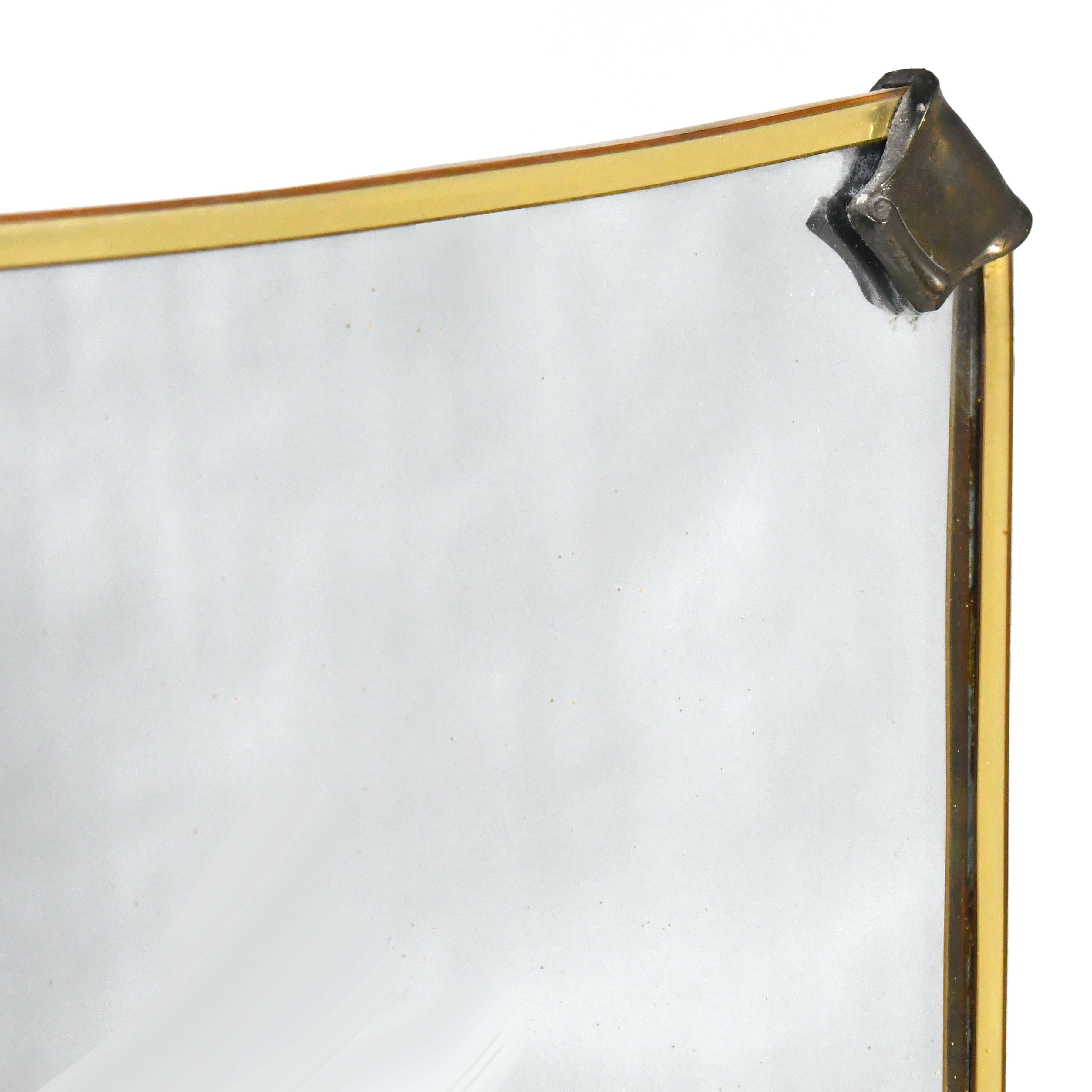 American Nurre Brass Framed Wall Mirror