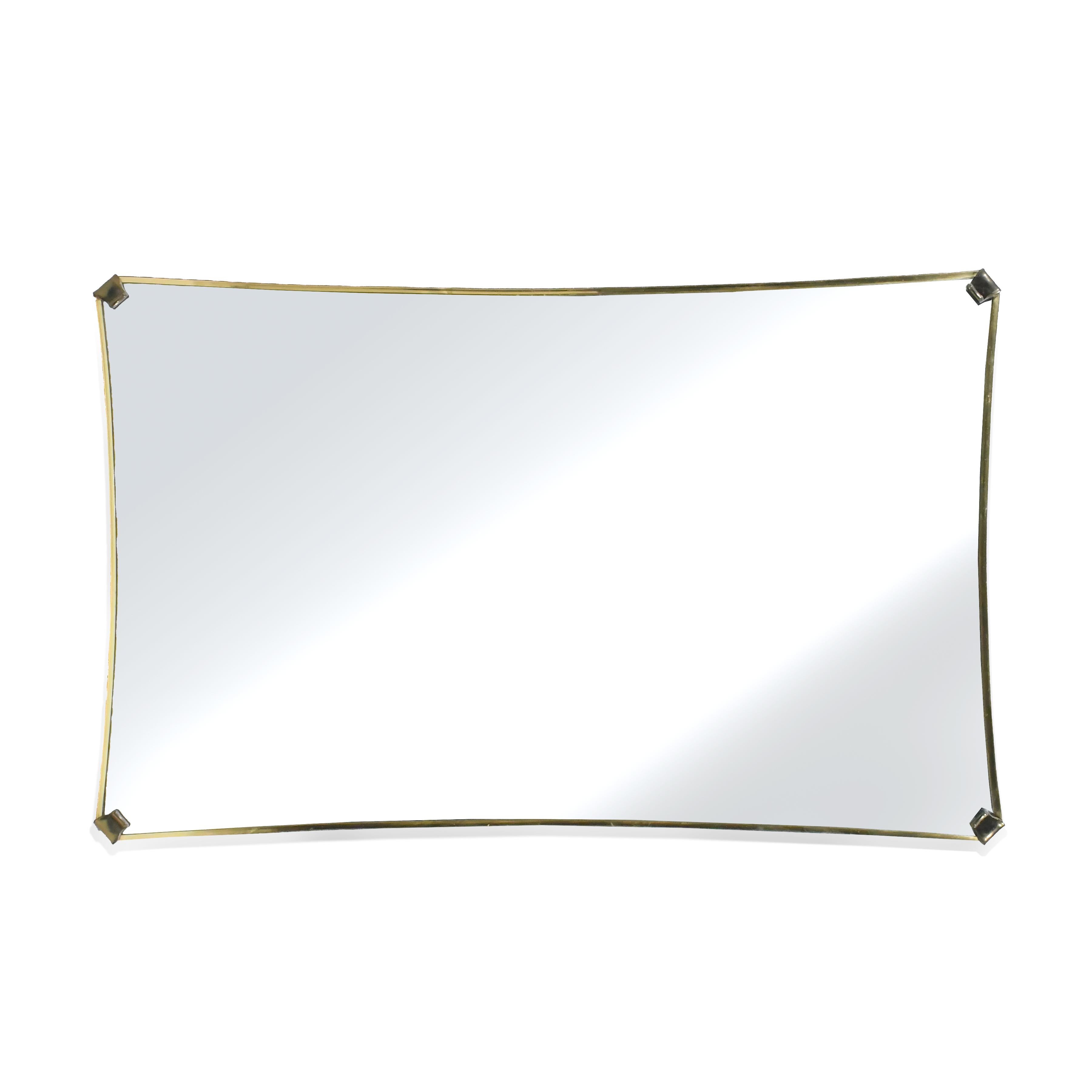 Nurre Brass Framed Wall Mirror In Good Condition In Highland, IN