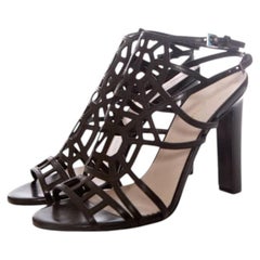 Nursace, sandali in pelle nera taglia 39