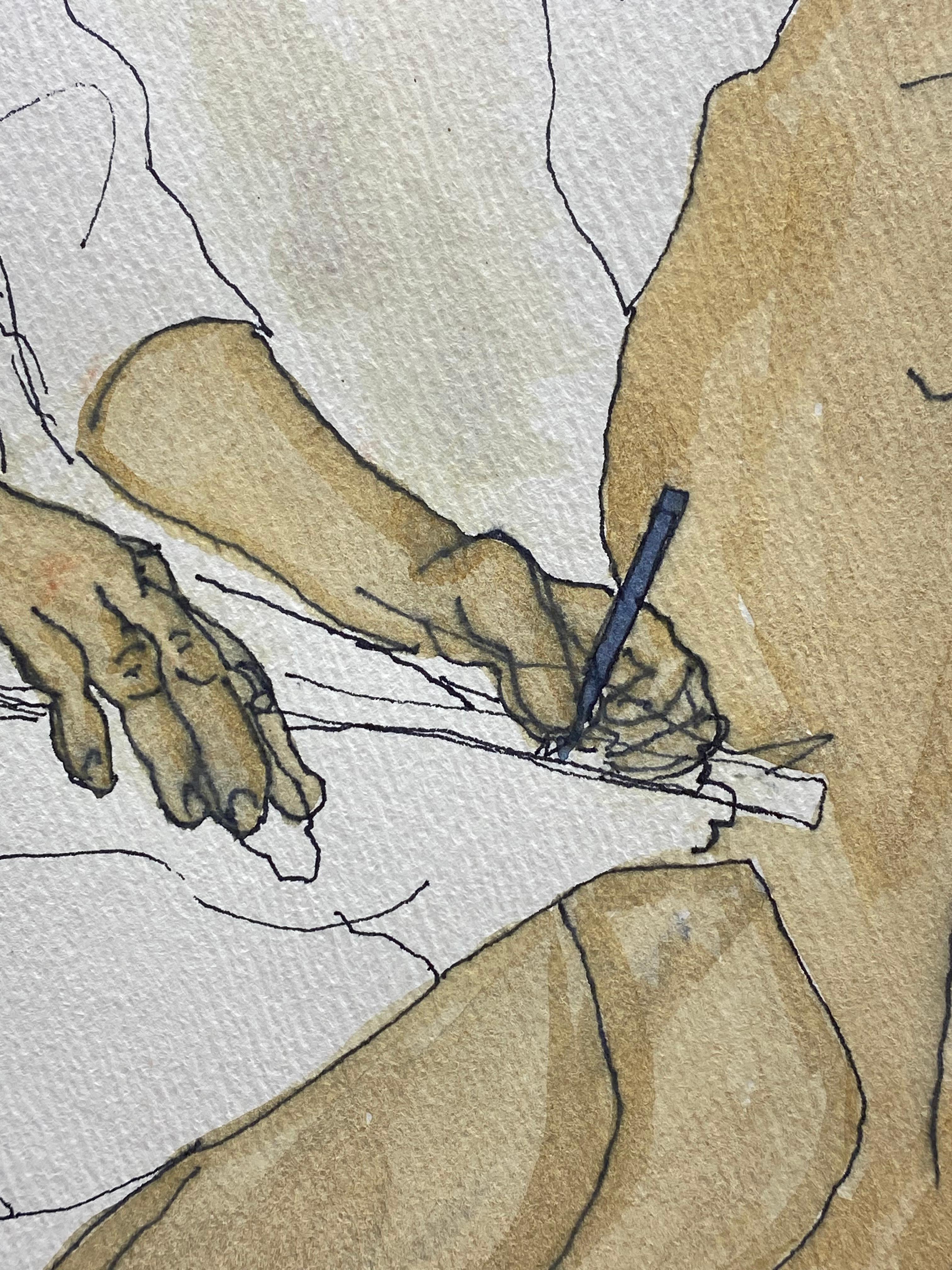 Infirmière Marion Aquarelle à perspectives multiples de Floss Romm Dworkin, 1980 en vente 5