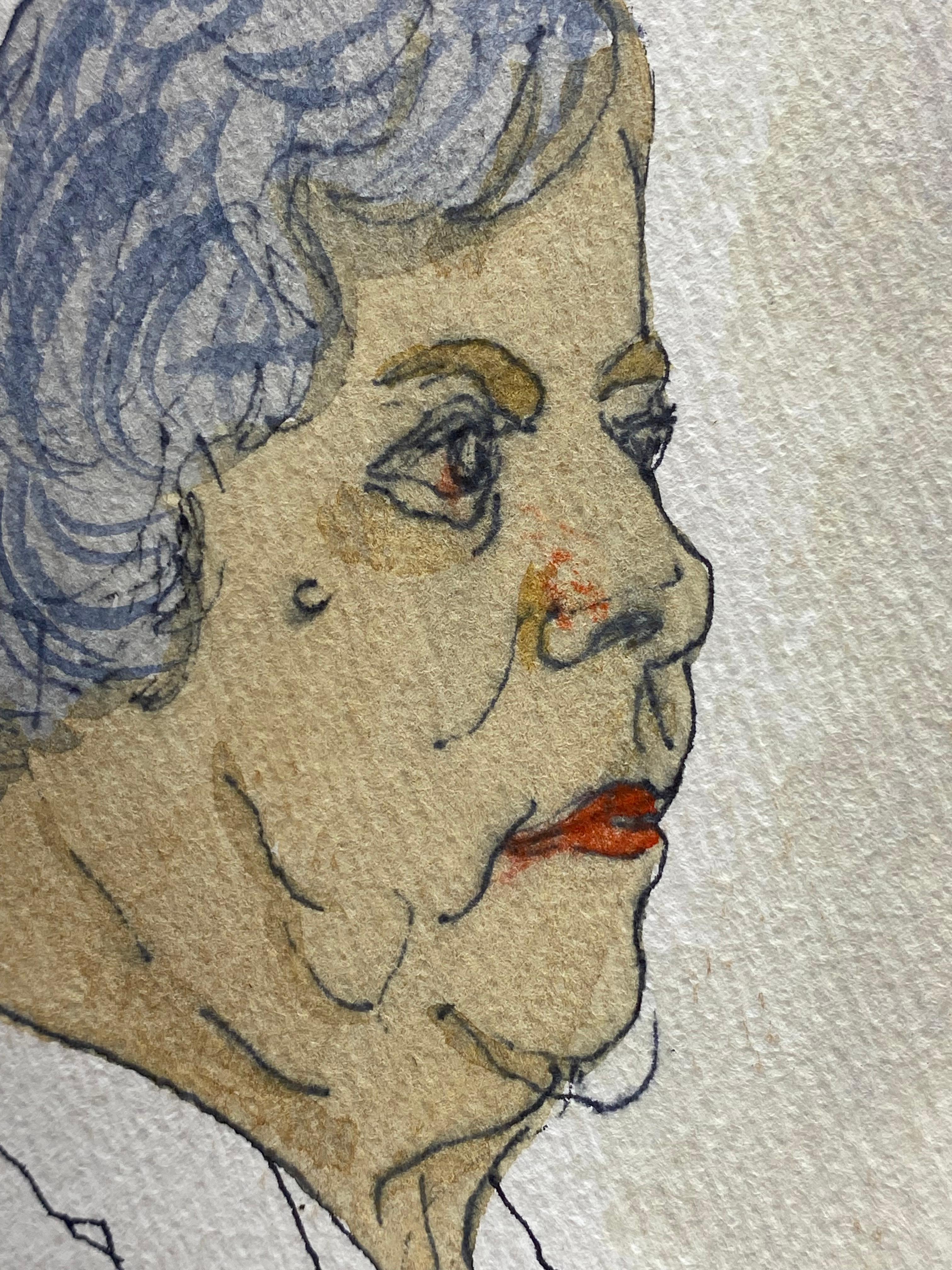 Infirmière Marion Aquarelle à perspectives multiples de Floss Romm Dworkin, 1980 en vente 1