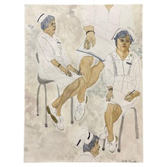 Nurse Marion Multi-Perspective Aquarell von Floss Romm Dworkin, 1980