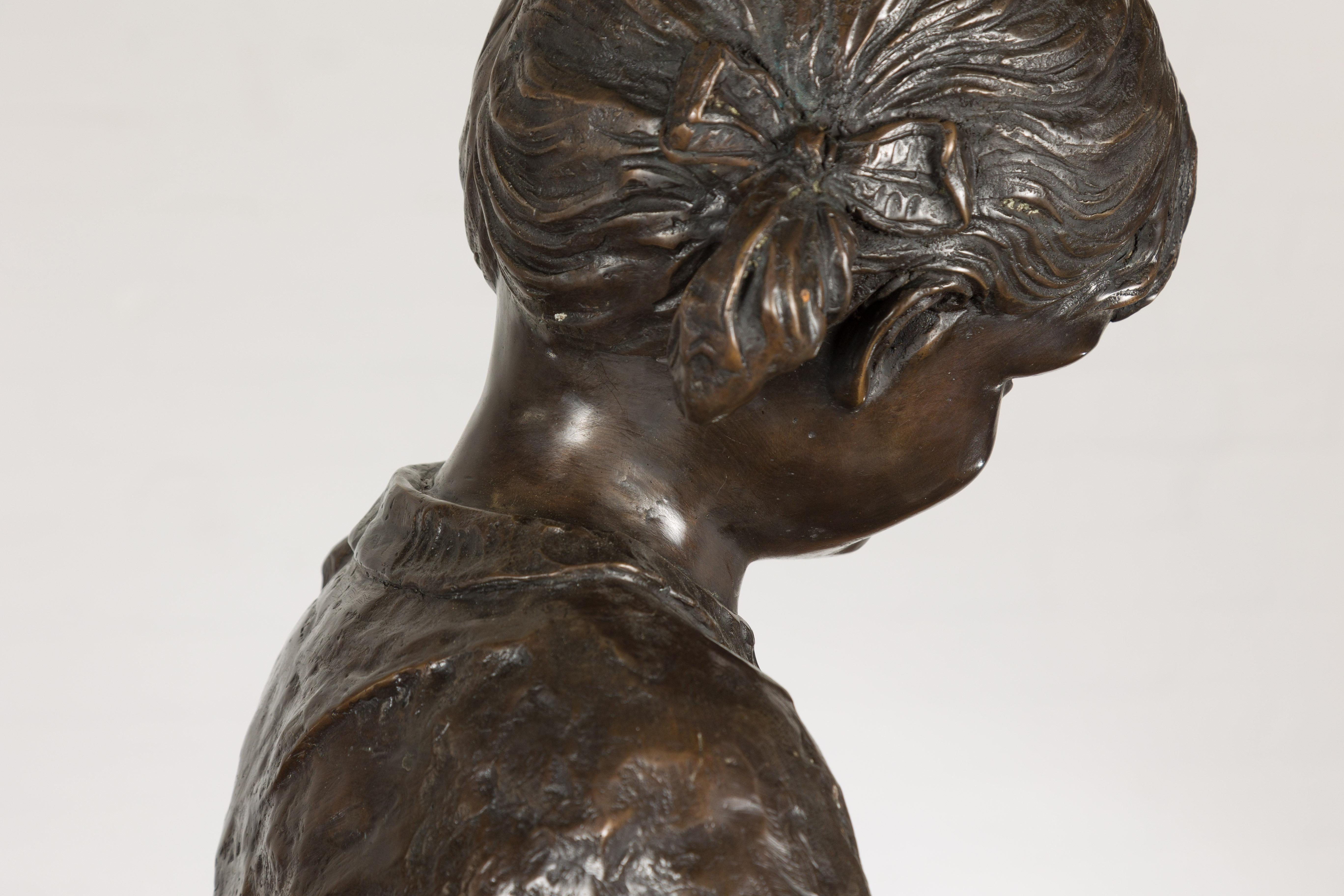 Bronze Sculpture of a Child Reading a Book  For Sale 11