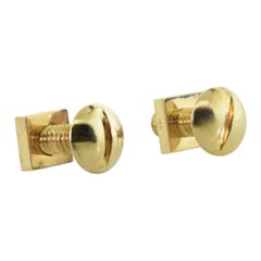 Gemelli in oro giallo vintage Nut and Bolt, 1960 circa.