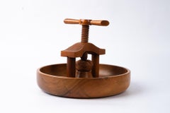 Nutcracker with bowl made from nutwood around 1950s
