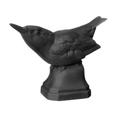 Nuthatch Animal Figure in Black Biscuit Porcelain by Nymphenburg