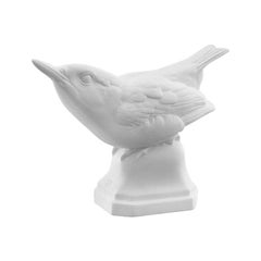 Nuthatch Animal Figure in White Biscuit Porcelain by Nymphenburg