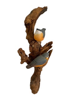 Nuthatch Viechtauer Hand Carved Wood Bird Black Forest Folk Art, Germany