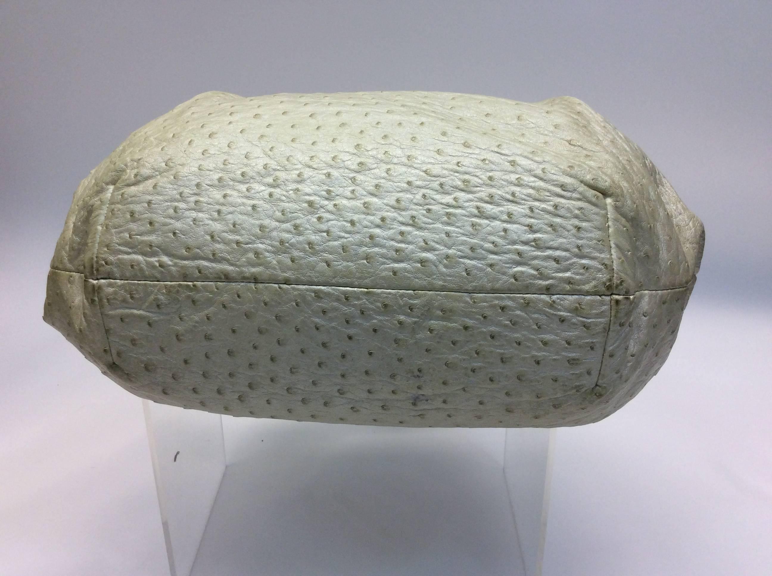Women's Nuti Cream Ostrich Handbag For Sale