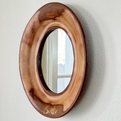Nutmeg Shino Glazed Red Stoneware Mirror