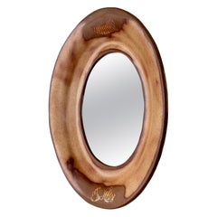 Nutmeg Shino Glazed Red Stoneware Mirror