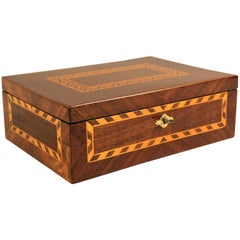 Nutwood Box with Marquetry Work Art Nouveau, Austria, circa 1910