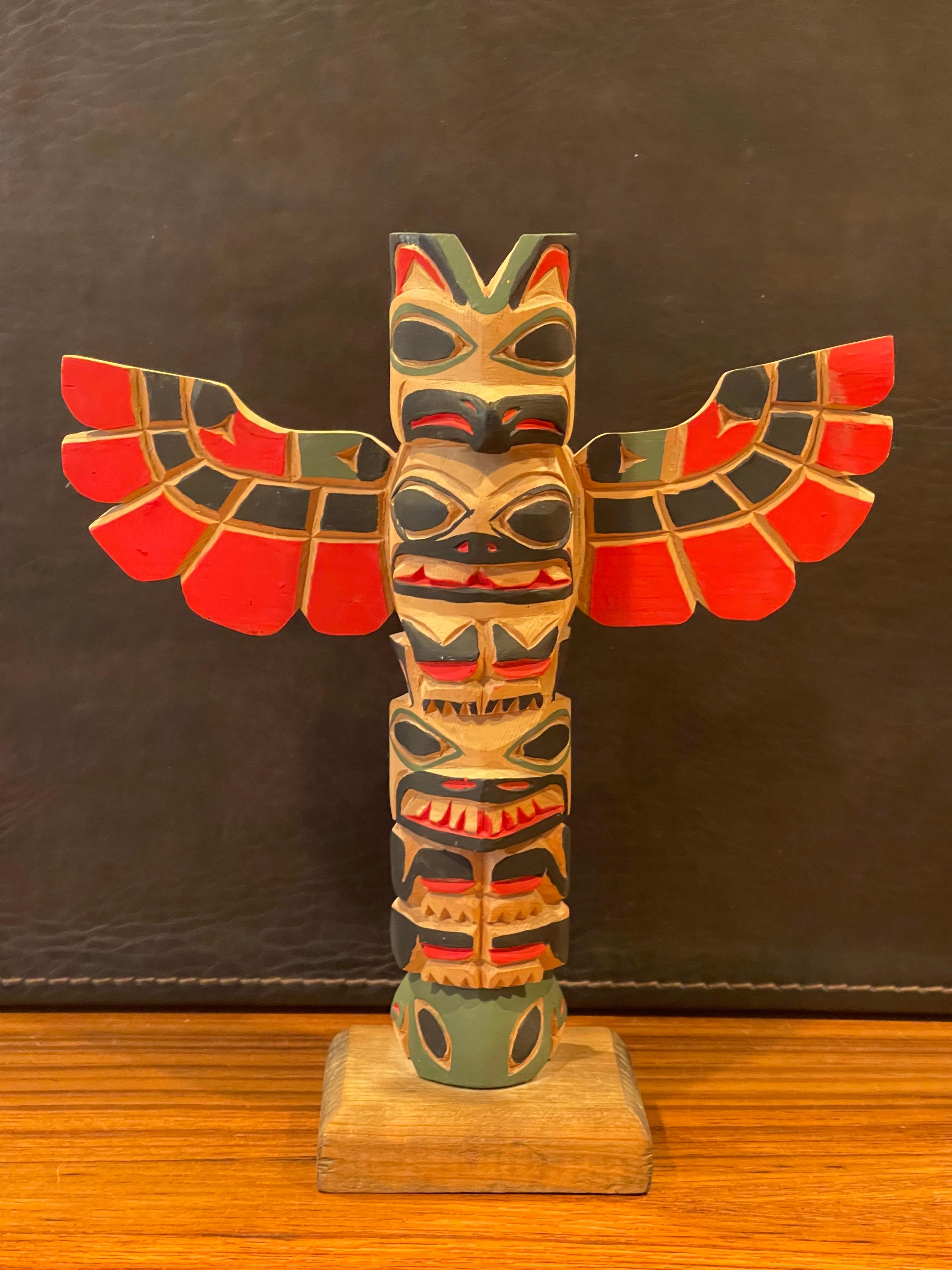 A fine example attributed to master Nuu-chah-nulth carver Eric Williams, circa 1990s. Eric Williams is a member of the famous Williams family of carvers. Patriarch, Sam Williams, who started carving for the Ye Olde Curiosity shop in Seattle, WA in