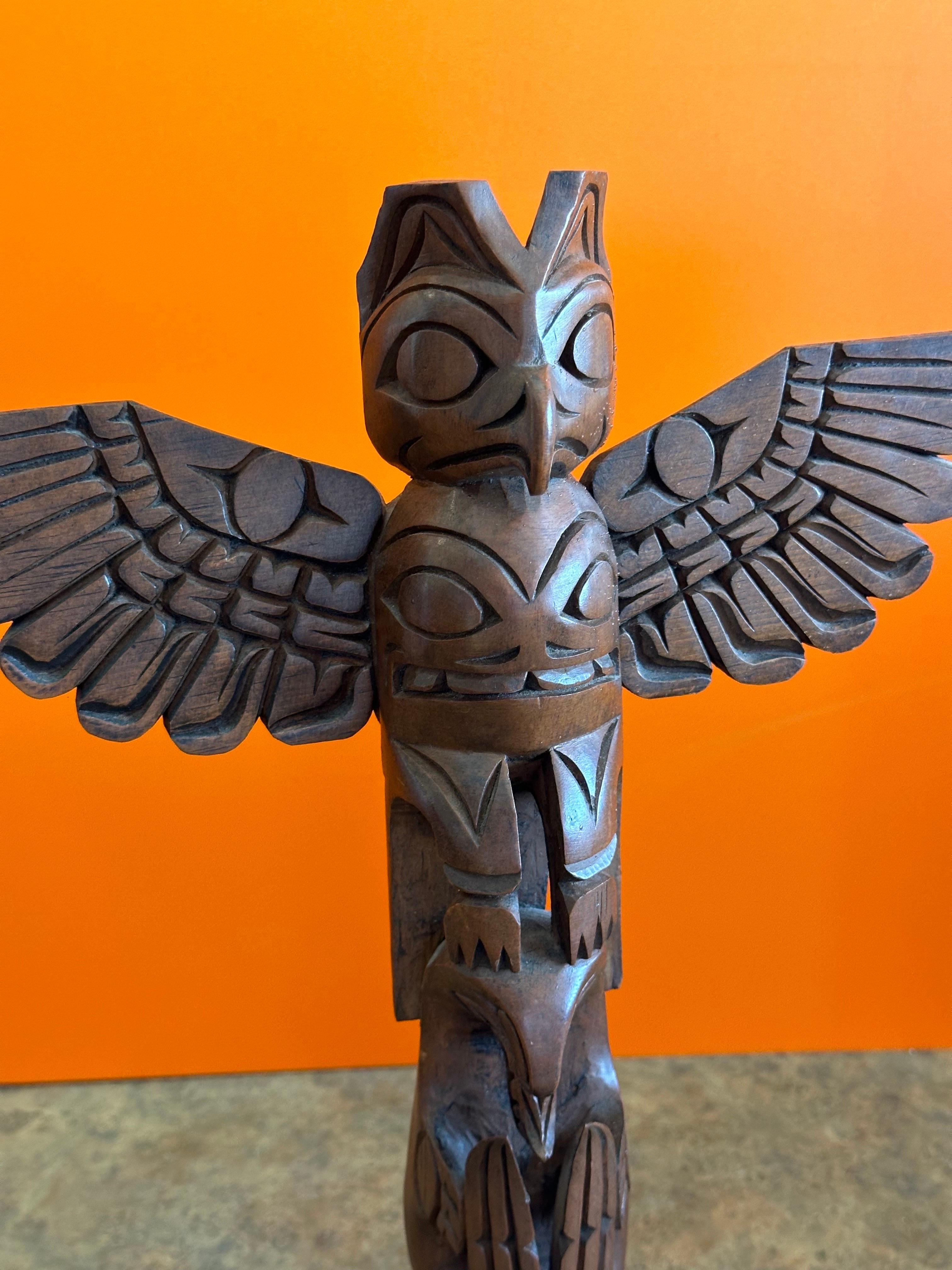 Nuu-chah-nulth Northwest Coast Hand Carved Wood Totem Pole by John Williams For Sale 2