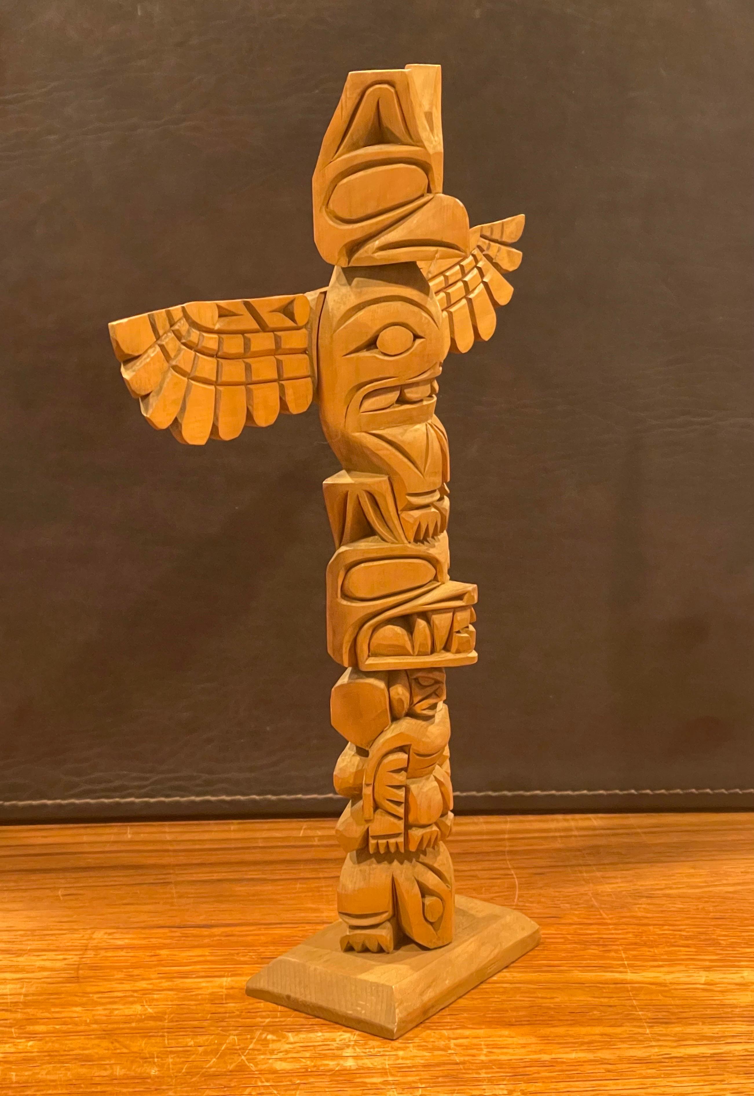 totem pole wood carving