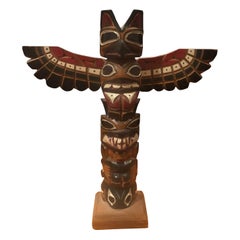 Nuu-chah-nulth Northwest Coast Hand Carved Wood TOTEM Pole by Ray Williams