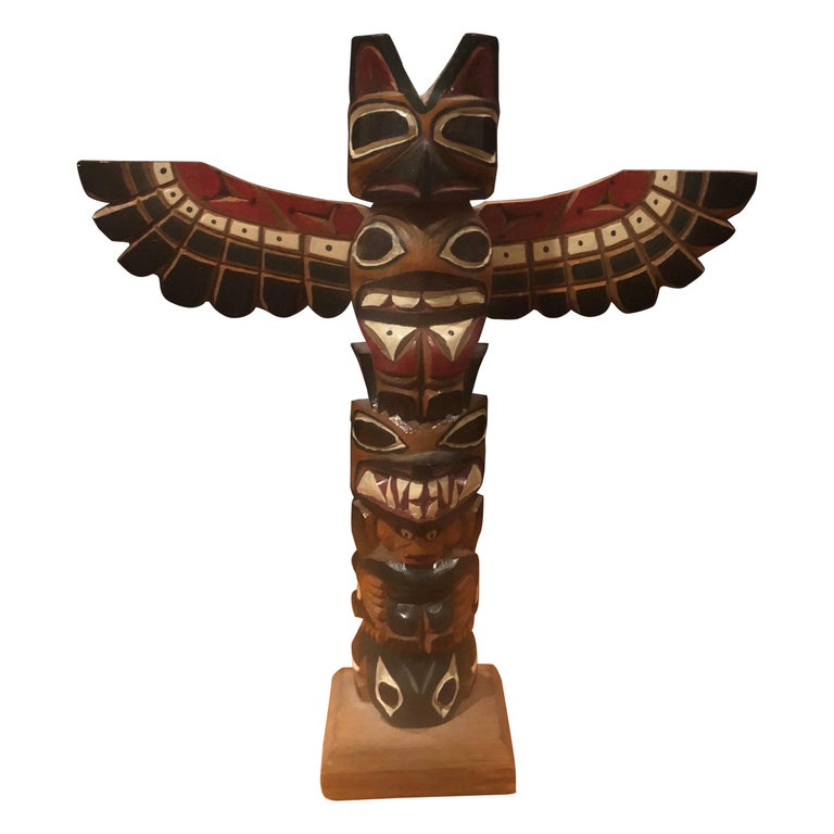 Nuu-chah-nulth Northwest Coast Hand Carved Wood TOTEM Pole by Ray ...