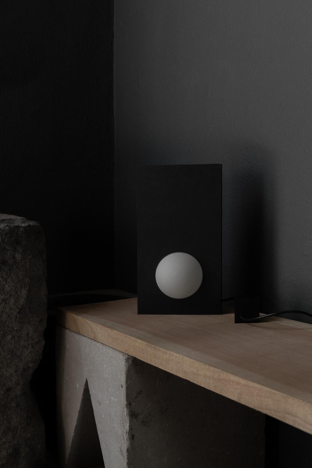 Nuum Table Lamp in Aged Brass with Opal Glass Sphere by Nuumbra For Sale 3