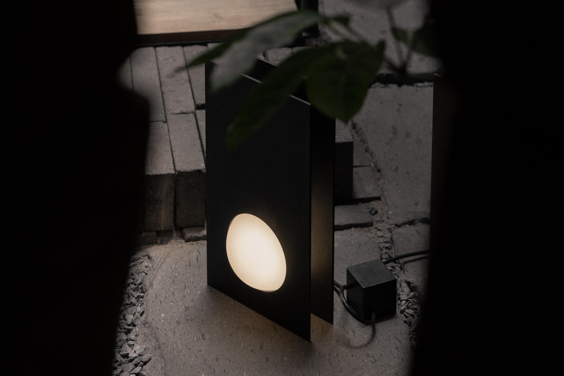 Nuum Table Lamp in Aged Brass with Opal Glass Sphere by Nuumbra For Sale 6