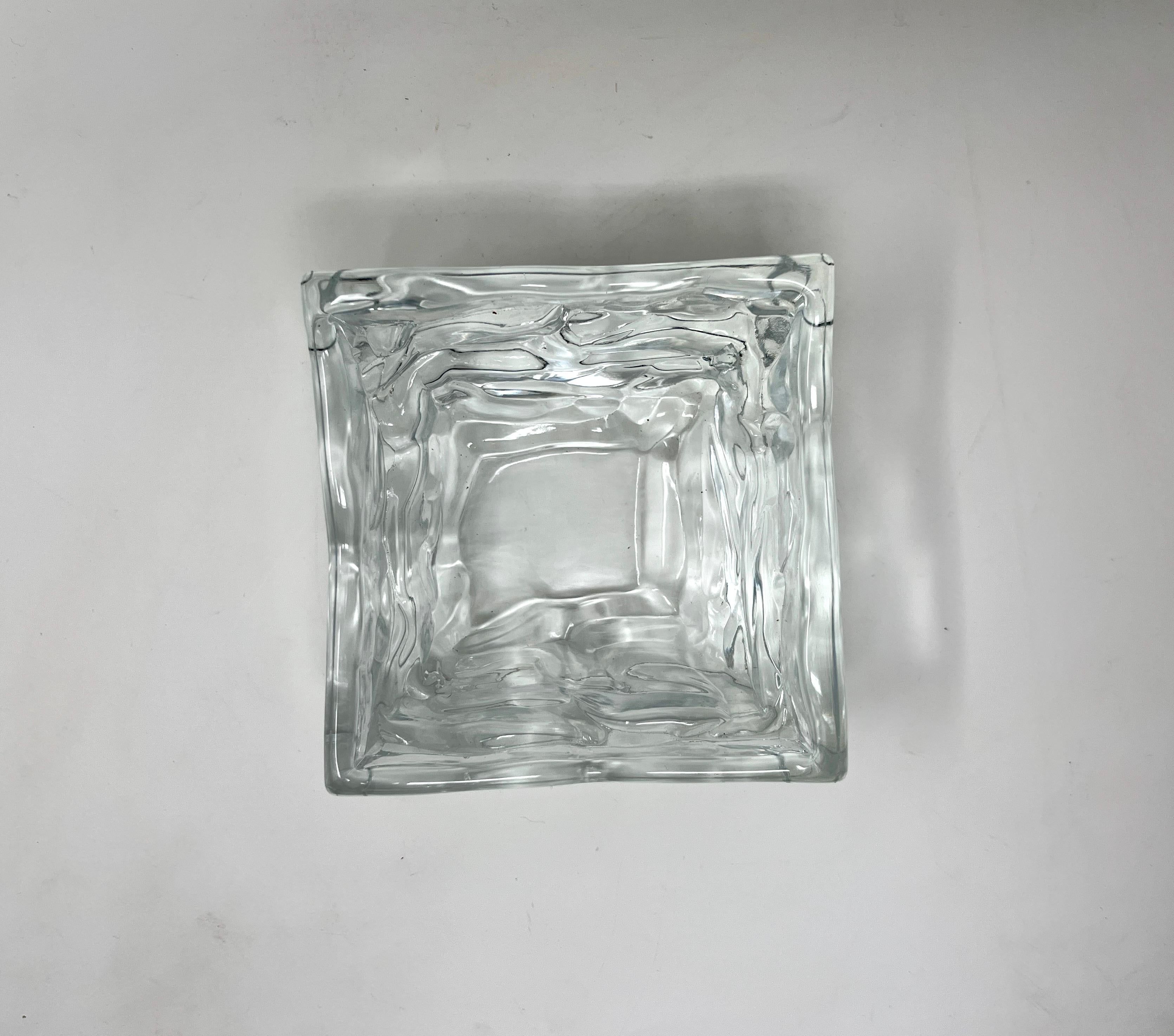 Nuutajärvi Arktis Bowl Large by Björn Weckström, Scandinavian Modern Art Glass For Sale 4