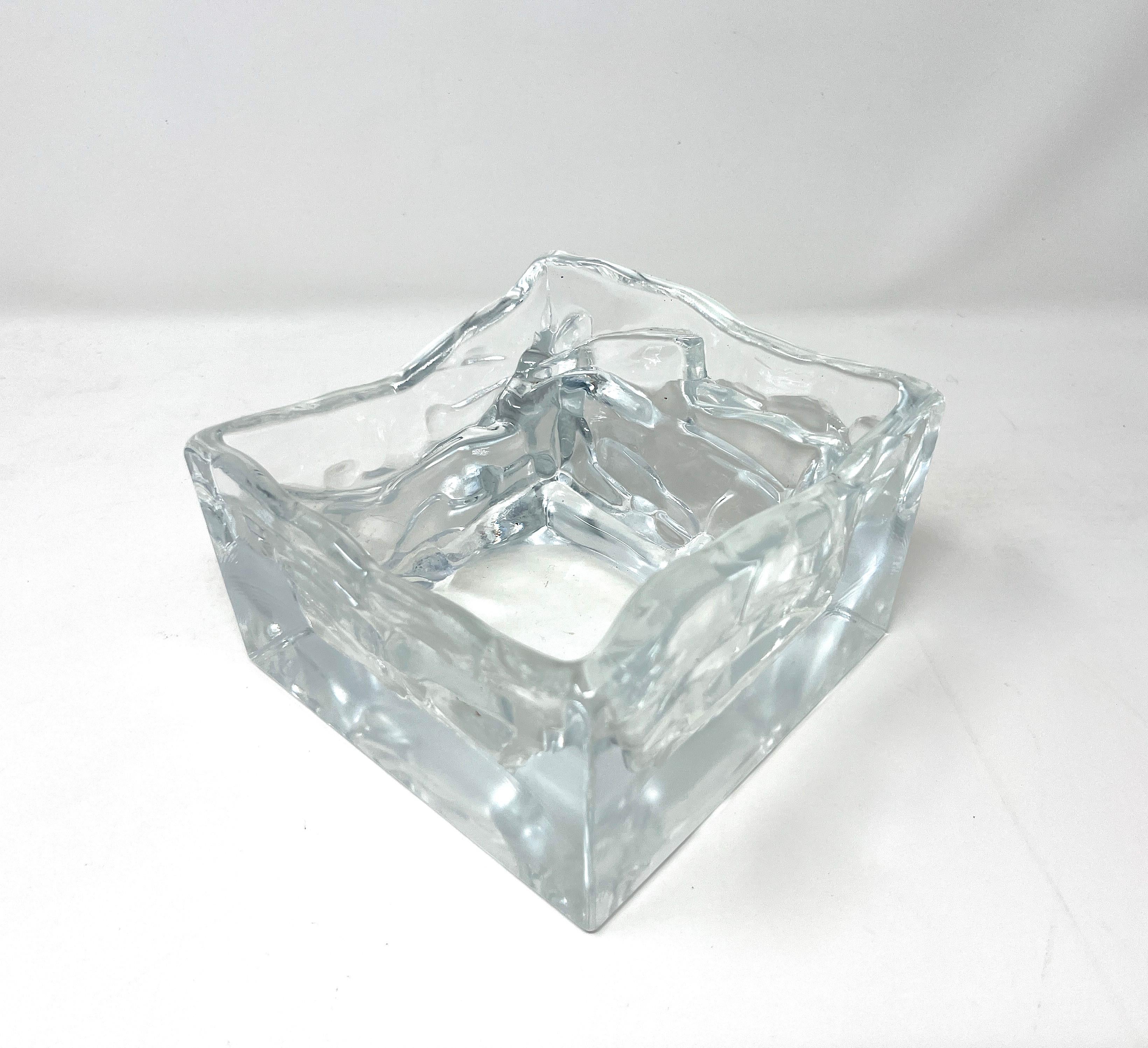 Nuutajärvi Arktis Bowl Large by Björn Weckström, Scandinavian Modern Art Glass For Sale 2
