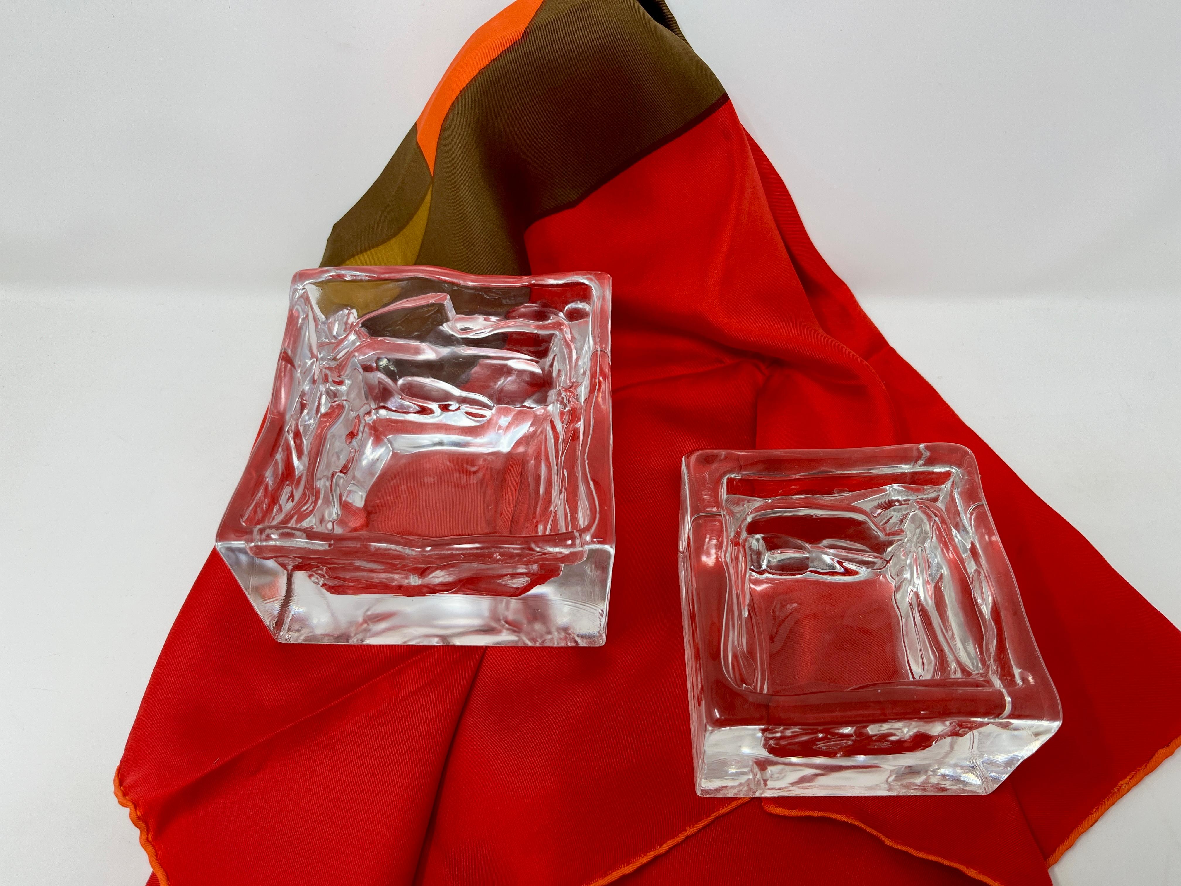 Fin du 20e siècle Nuutajärvi Arktis Bowl Small by Björn Weckström, Scandinavian Modern Art Glass en vente