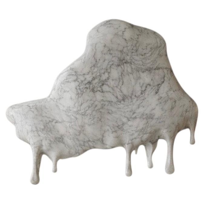 Nuvē Hand-Carved Mural in White Marble & Steel by Andres Monnier For Sale