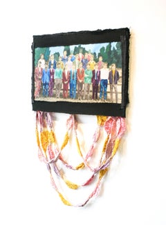 Come2gether- Dye, Fabric, Oil Paint, Panel, Paper, Mixed Media, Portrait, Figure