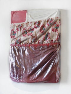 Women wear pants over there?!?!- Cotton, Fabric, Found Objects, Textile, Wood