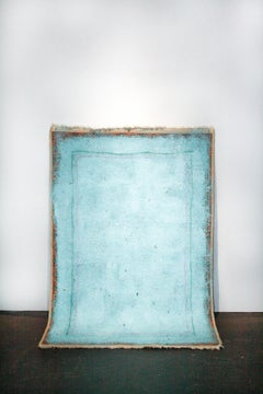 Blue World- Sculpture, Abstract, Fabric, Oil Pastel, Latex Paint, Blue, Rug