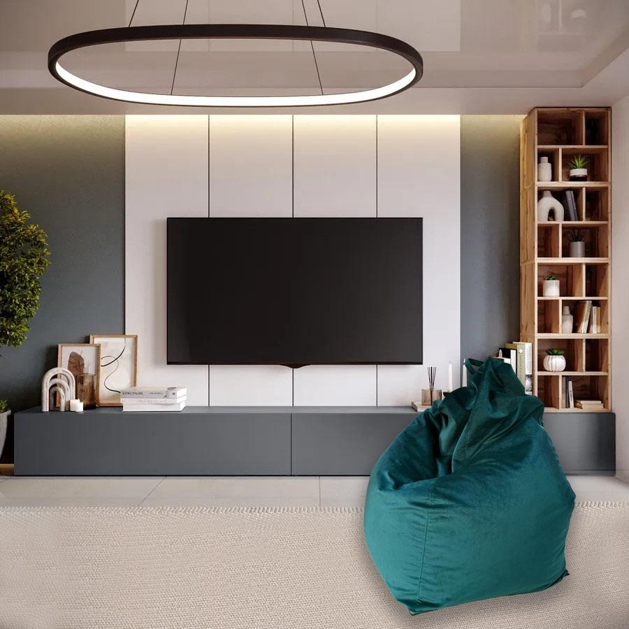 Fatto a mano Nuvia, seduta a sacco moderna  in velluto in vendita