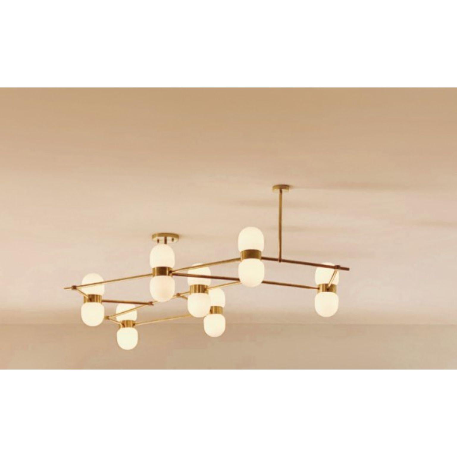 Nuvol chandelier 7 lamps by Contain
Dimensions: D150 x W20 x H140 cm
Materials: Brass structure and matte or glossy glass.
Available in different finishes and dimensions.

All our lamps can be wired according to each country. If sold to the USA