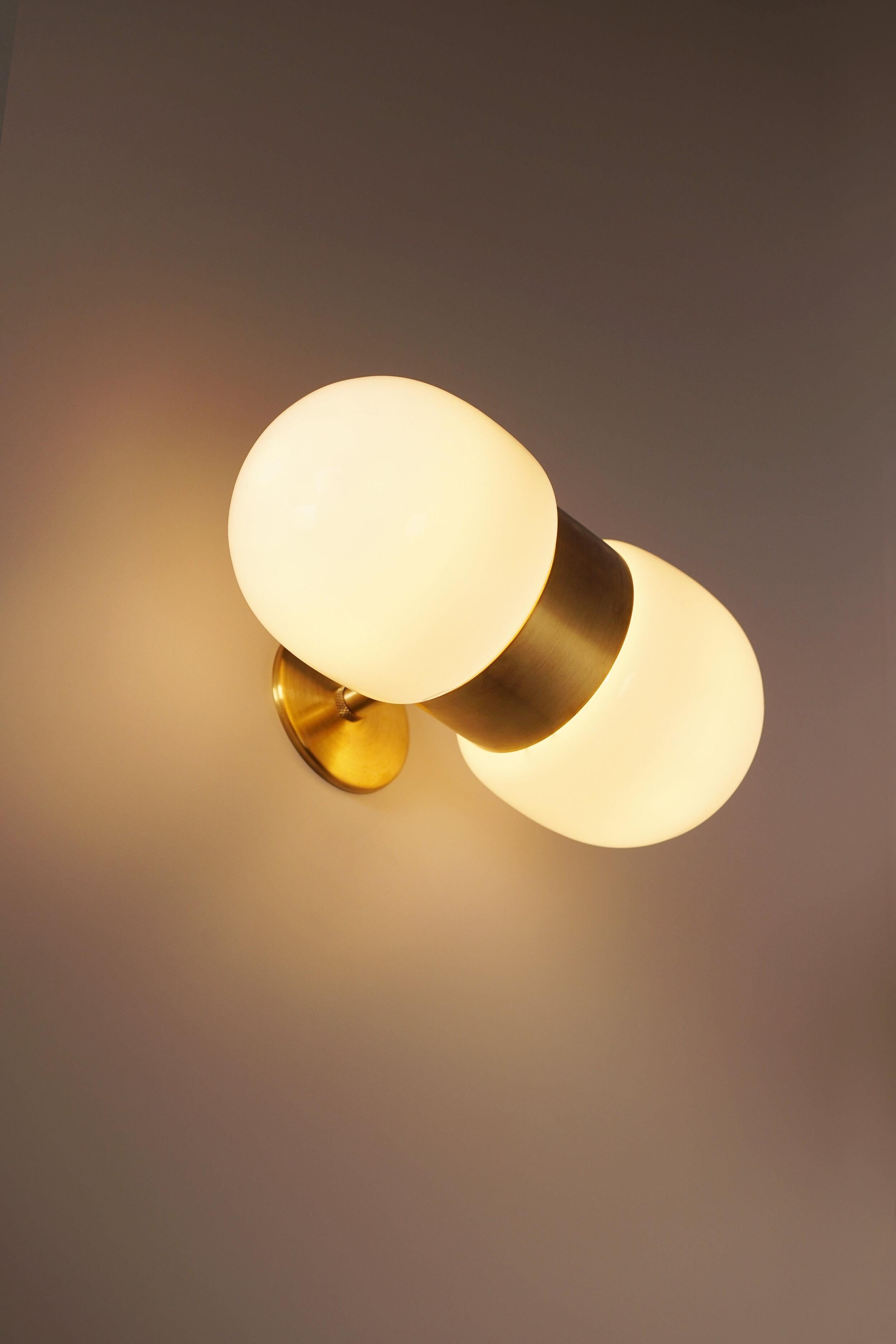 Nuvol Double Brass Wall Light by Contain For Sale 2