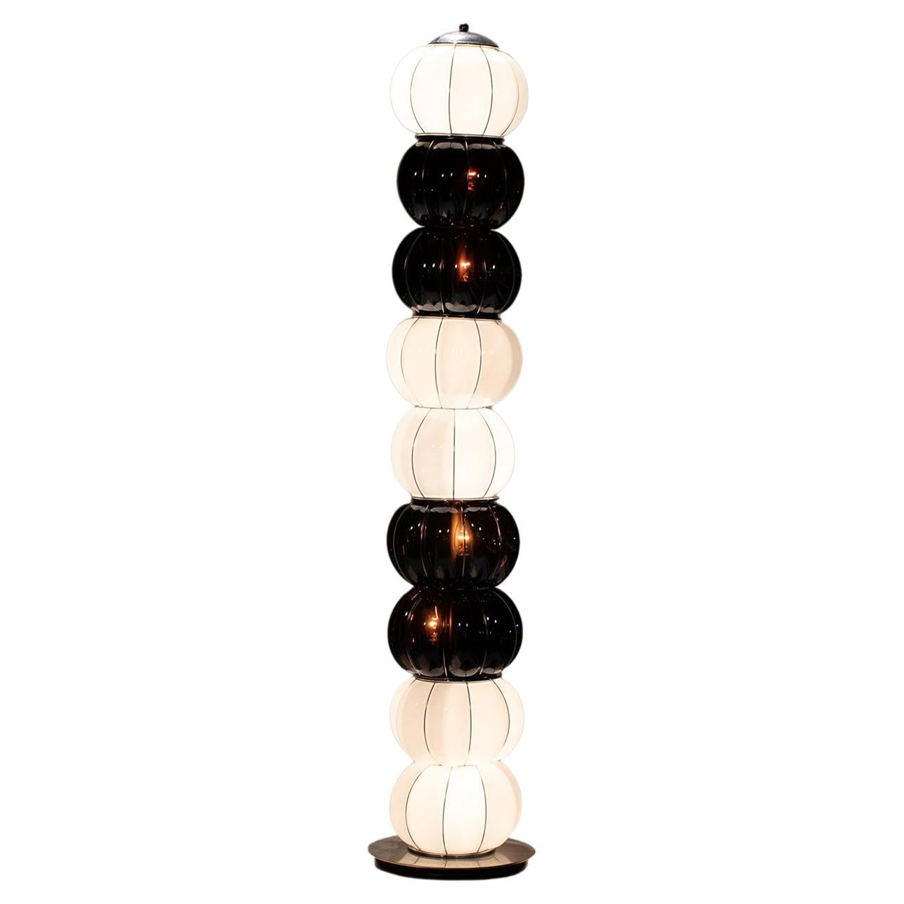 Nuvola Black and White Floor Lamp