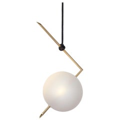 Nuvola by Silvio Mondino Studio, Sculptural Pendant Light, Brushed Brass Frosted