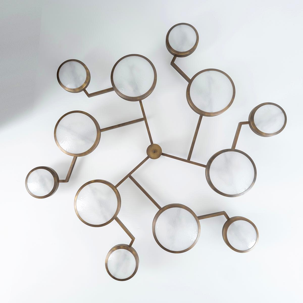Nuvola Ceiling Light by Gaspare Asaro-Bronze Finish In New Condition For Sale In New York, NY