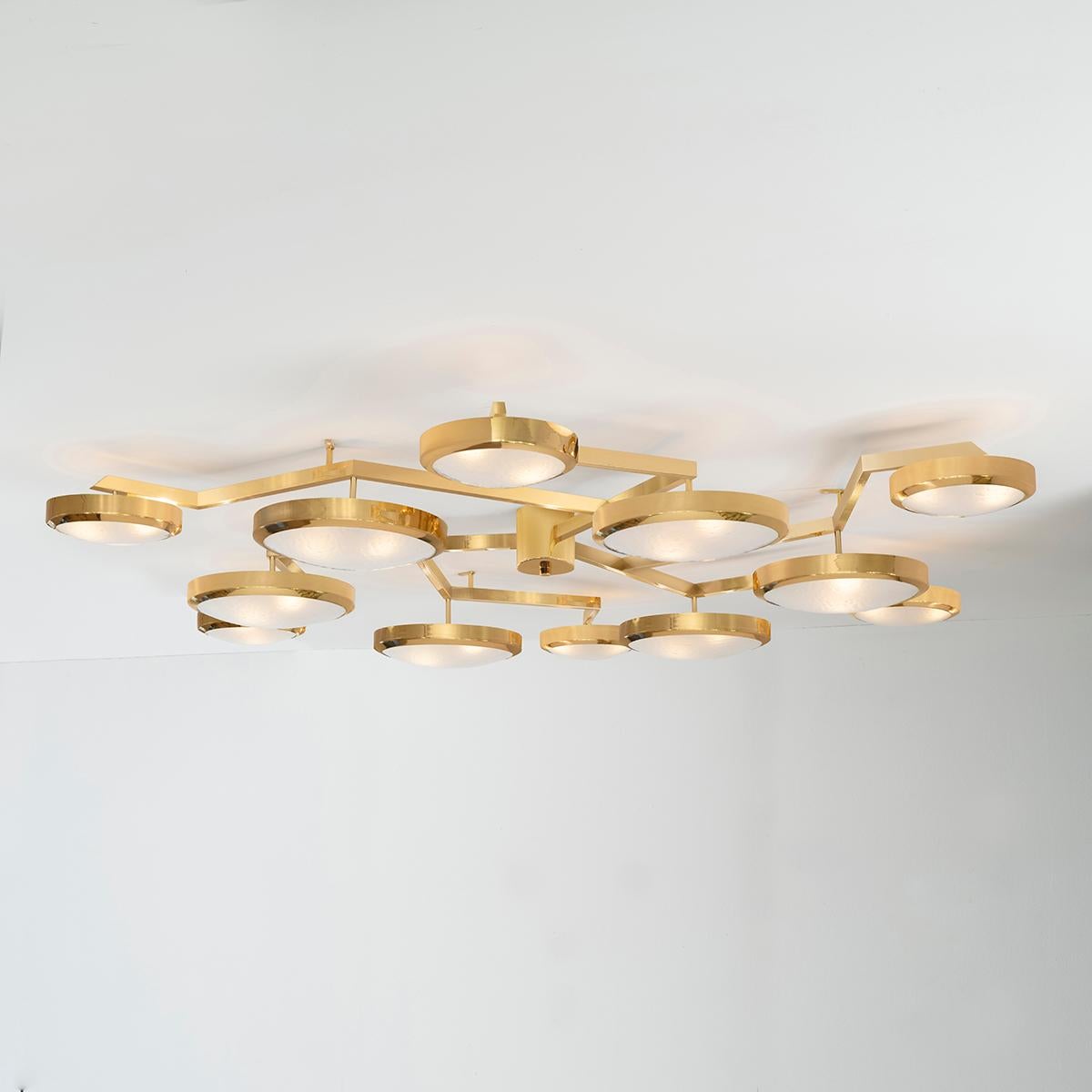 Modern Nuvola Ceiling Light by Gaspare Asaro-Polished Brass Finish For Sale