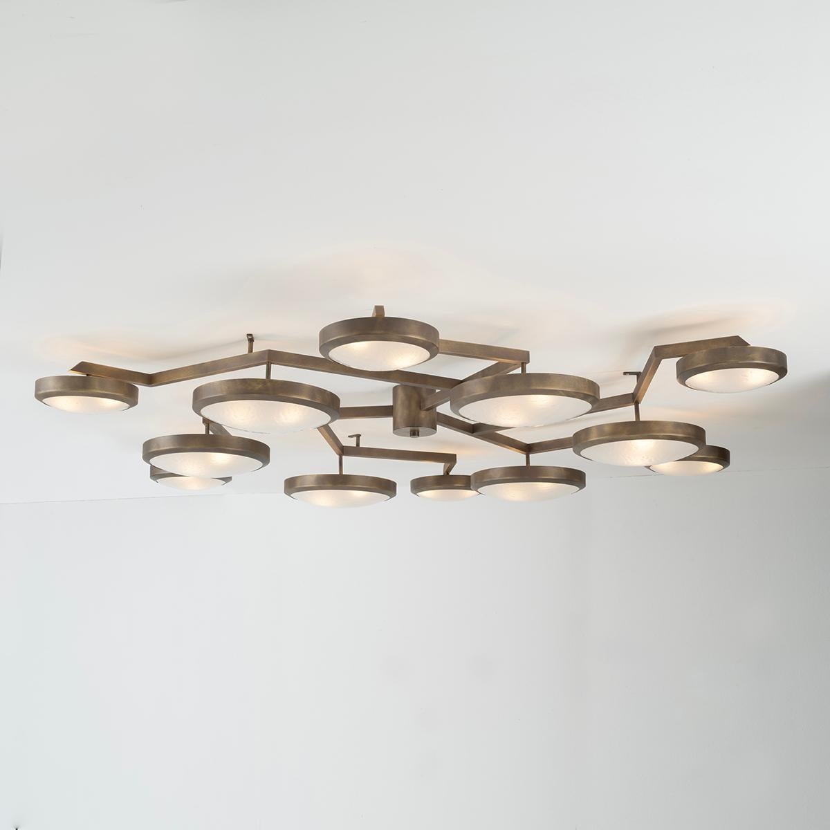 Nuvola Ceiling Light by Gaspare Asaro-Polished Brass Finish In New Condition For Sale In New York, NY