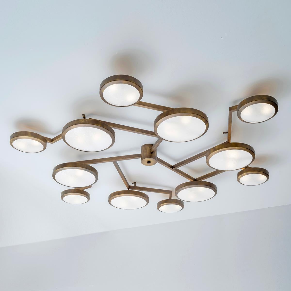 Italian Nuvola Ceiling Light by Gaspare Asaro - Polished Brass Finish For Sale
