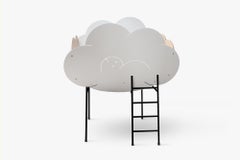 Contemporary Nuvoletto Child's Crib, Cradle, or Bed in Aluminum and Beechwood