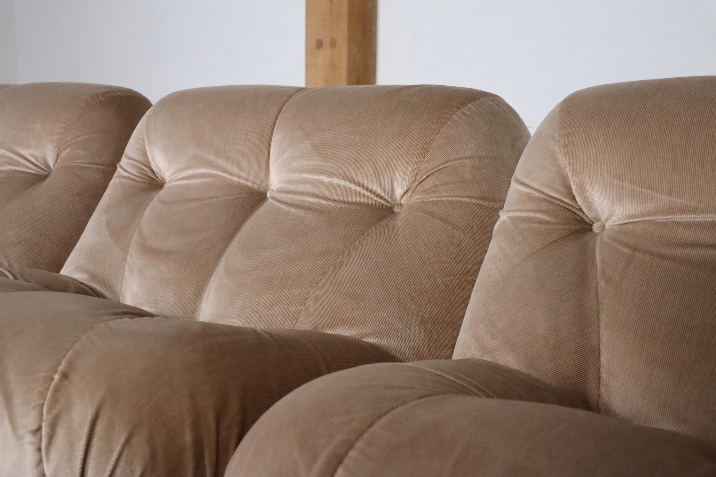 Sofá modular Nuvolone de Rino Maturi para Mimo Padova, años 70 Terciopelo en venta