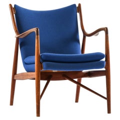 Sillón NV-45 de teca, cuero y lana, diseñado por Finn Juhl, 1945