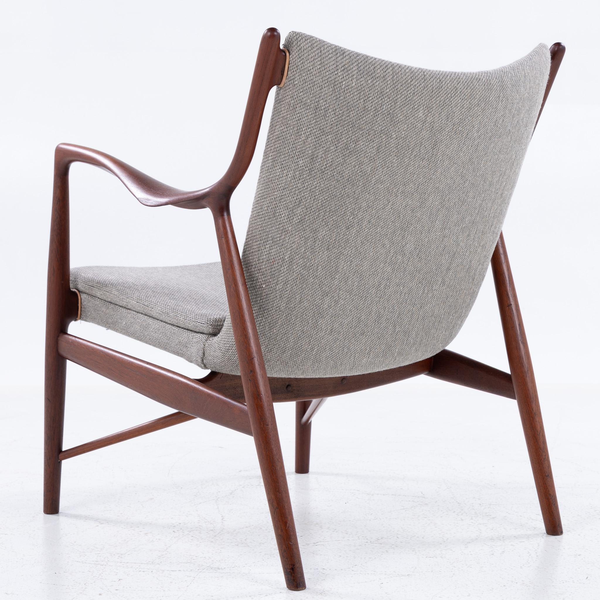 Mid-Century Modern NV 45 - Rare easy chair in solid teak by Finn Juhl