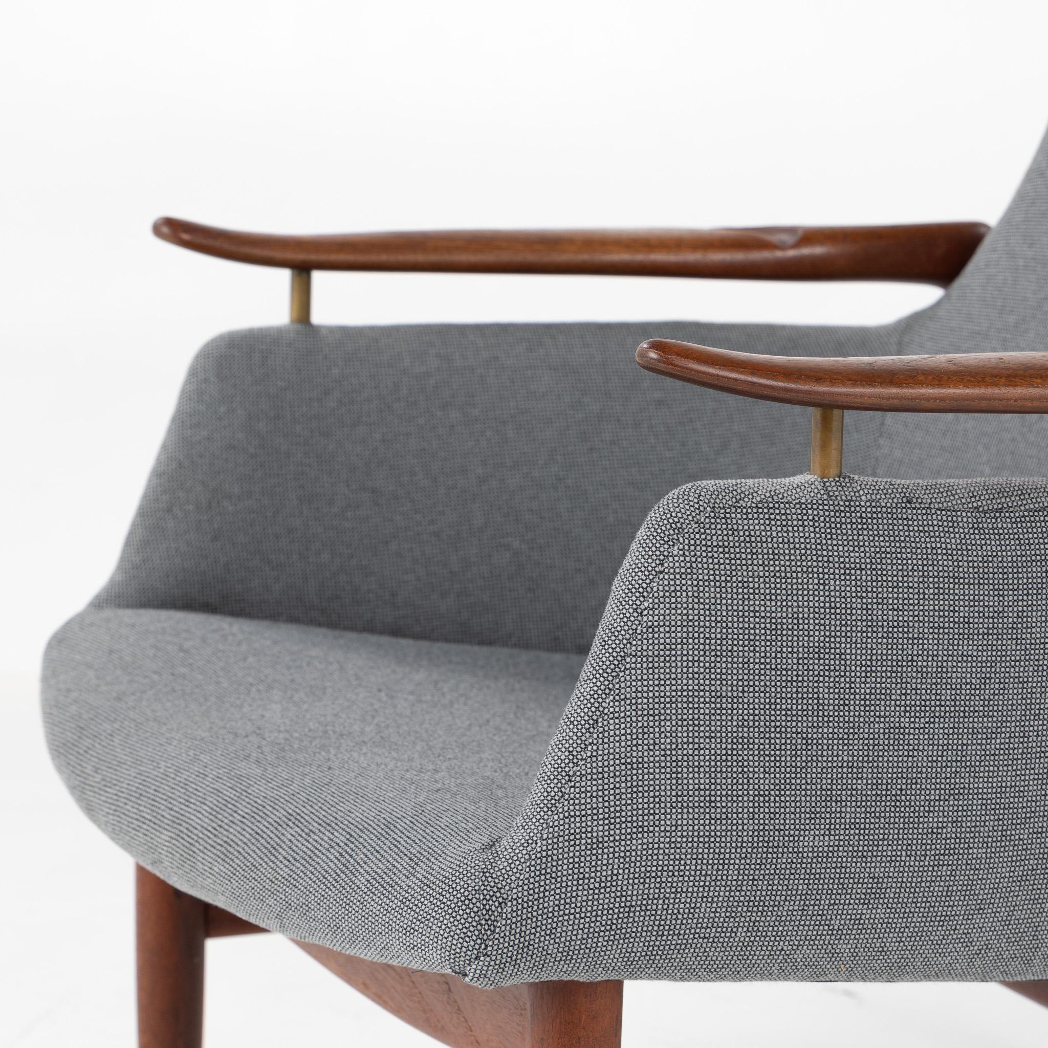 Brass NV 53 Easy chair in solid teak by Finn Juhl, 1953