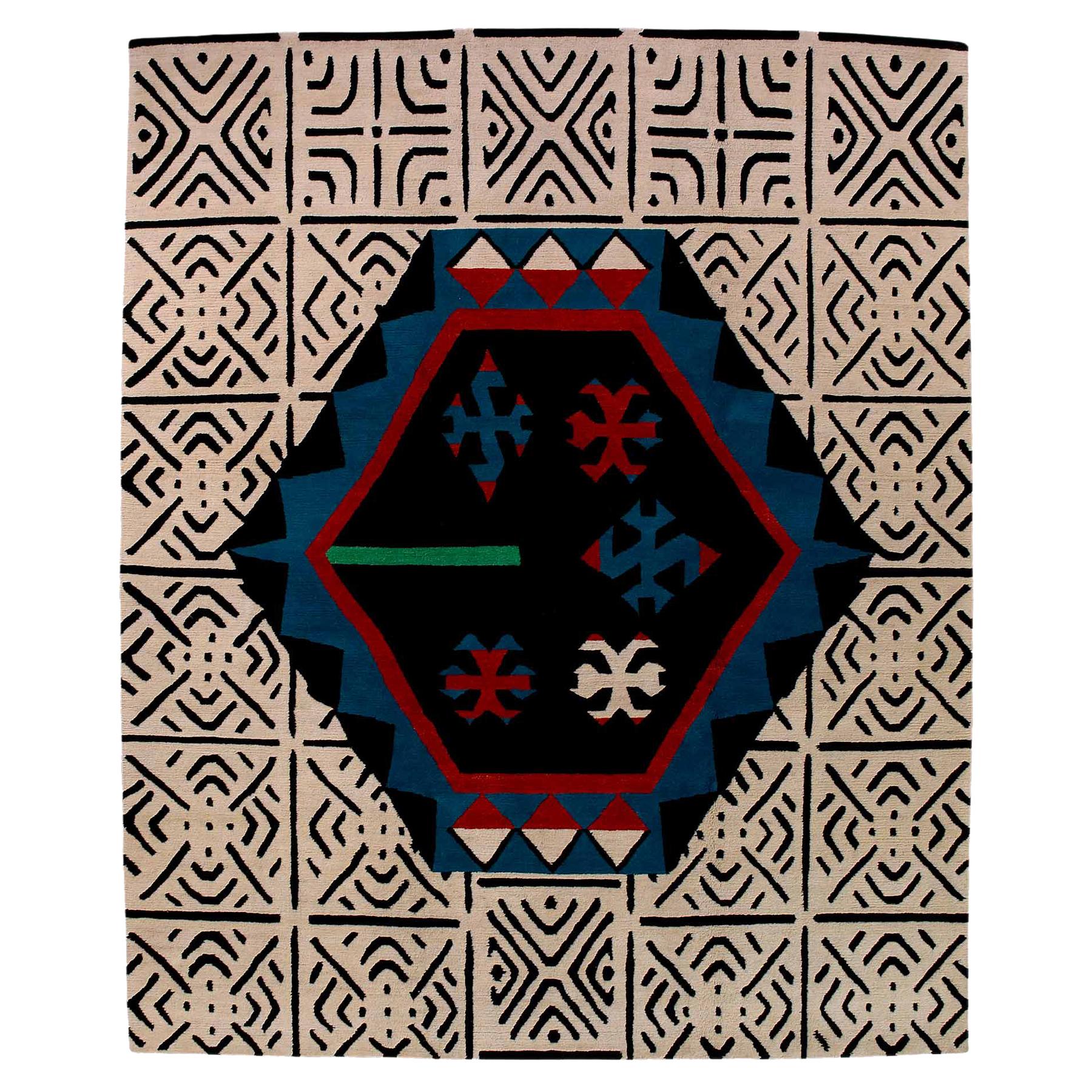 NV5 Woollen Carpet by Nanda Vigo for Post Design collection/Memphis For Sale