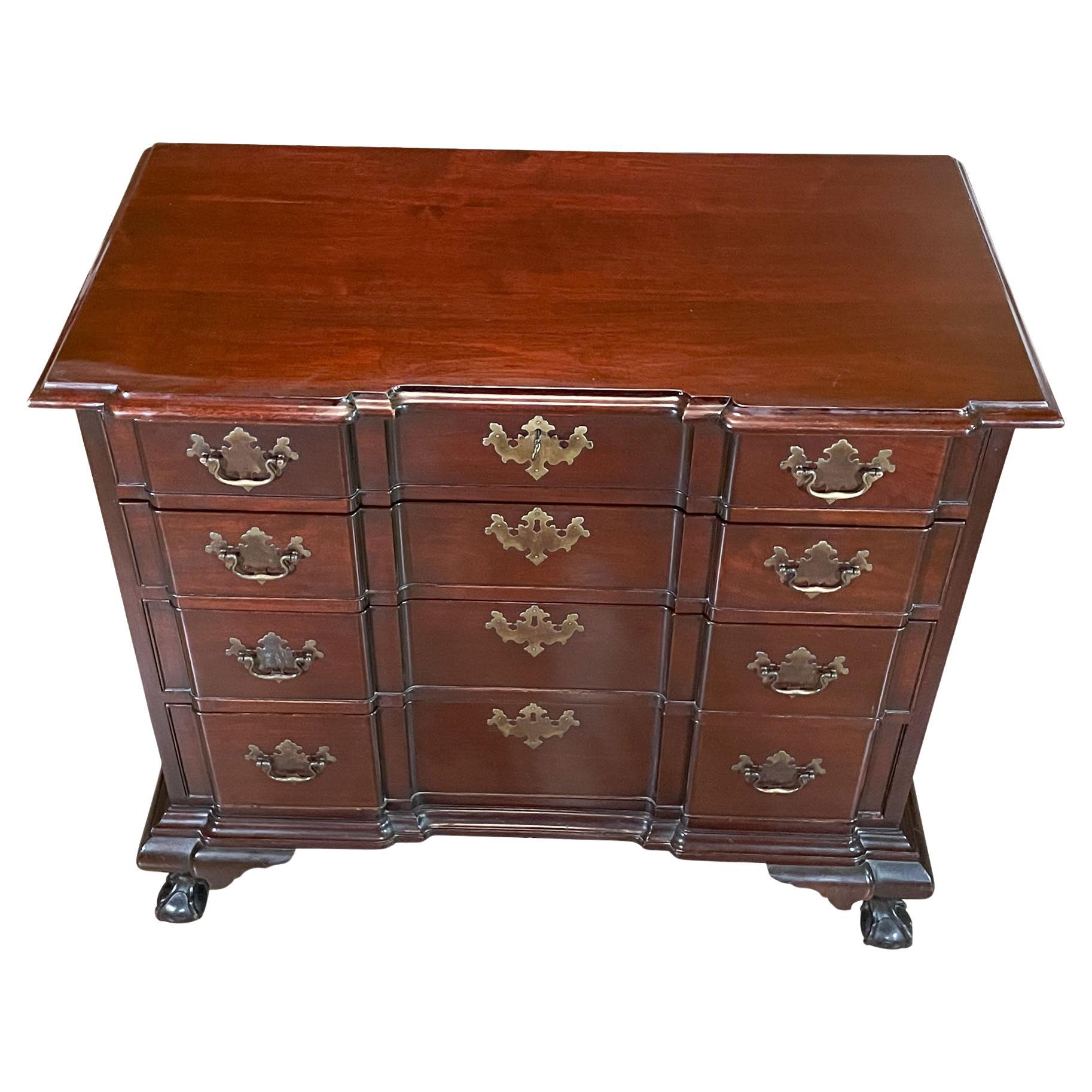 NVIN0388 Mahogany Ball and Claw Blockfront Chest of Drawers For Sale