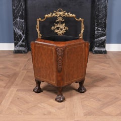 NVIN0499 Vintage Kunstleder Abfalleimer