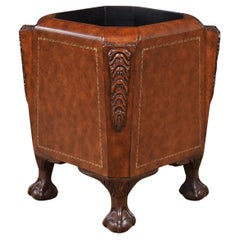 NVIN0499 Vintage Kunstleder Abfalleimer