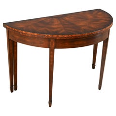 NVIN0501 Mesa de juego vintage de caoba con incrustaciones